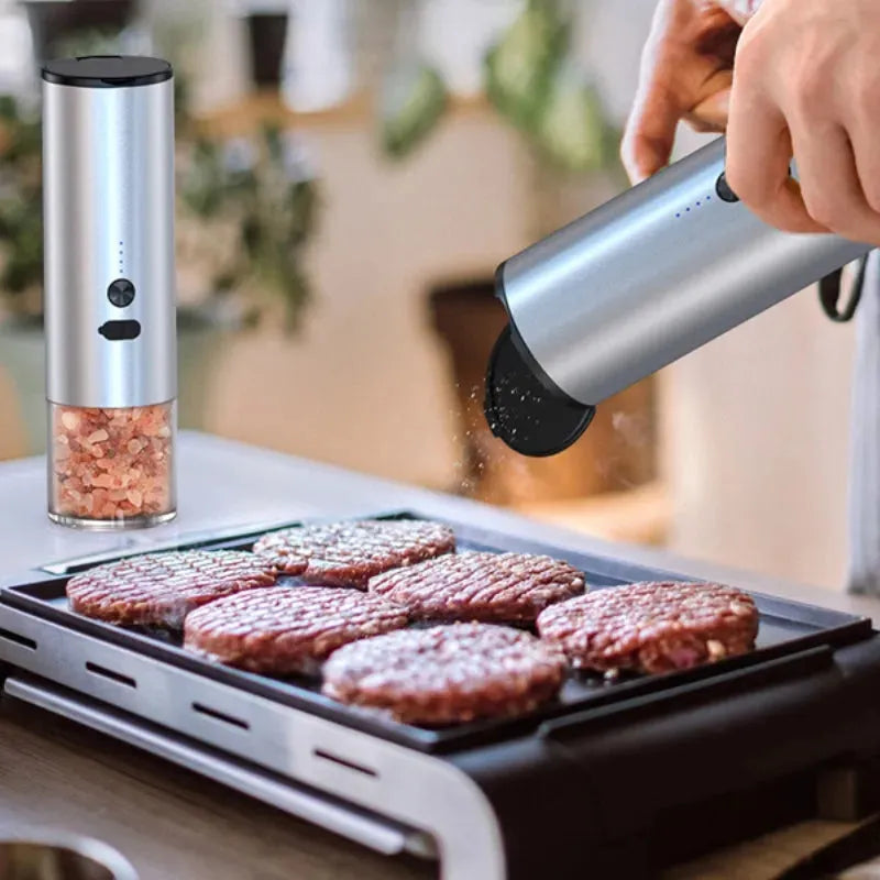 Electric Food Corn Soybean Salt And Pepper Grinder Mill Machine Rechargeable Electric Pepper And Salt Grinder Set With LED Kitchen Gadgets - Bellarte Enchanté Electric Food Corn Soybean Salt And Pepper Grinder Mill Machine Rechargeable Electric Pepper And Salt Grinder Set With LED Kitchen Gadgets